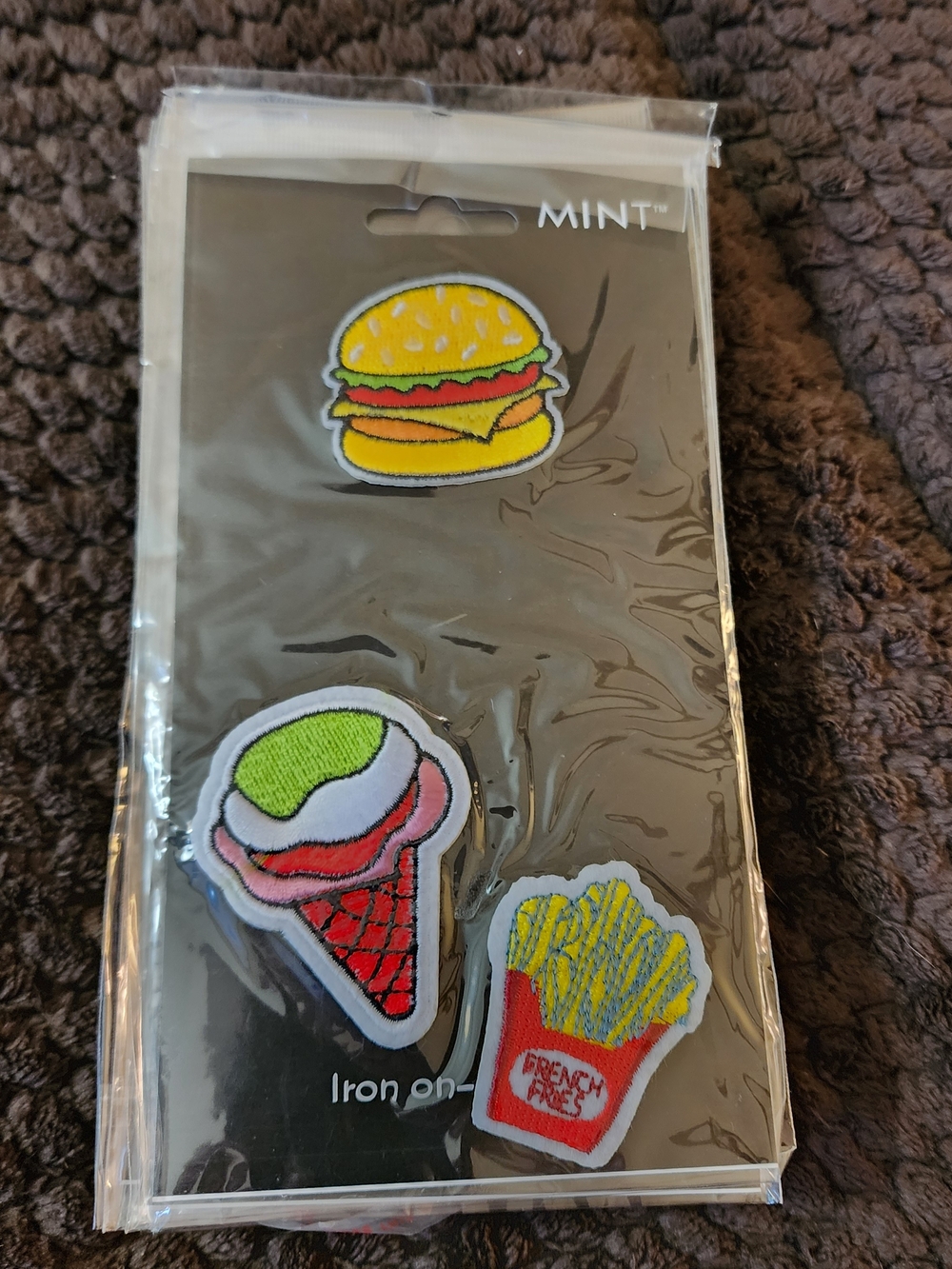 Mint Kids Iron-On Food Patch Trio - Yellow, Red, Green